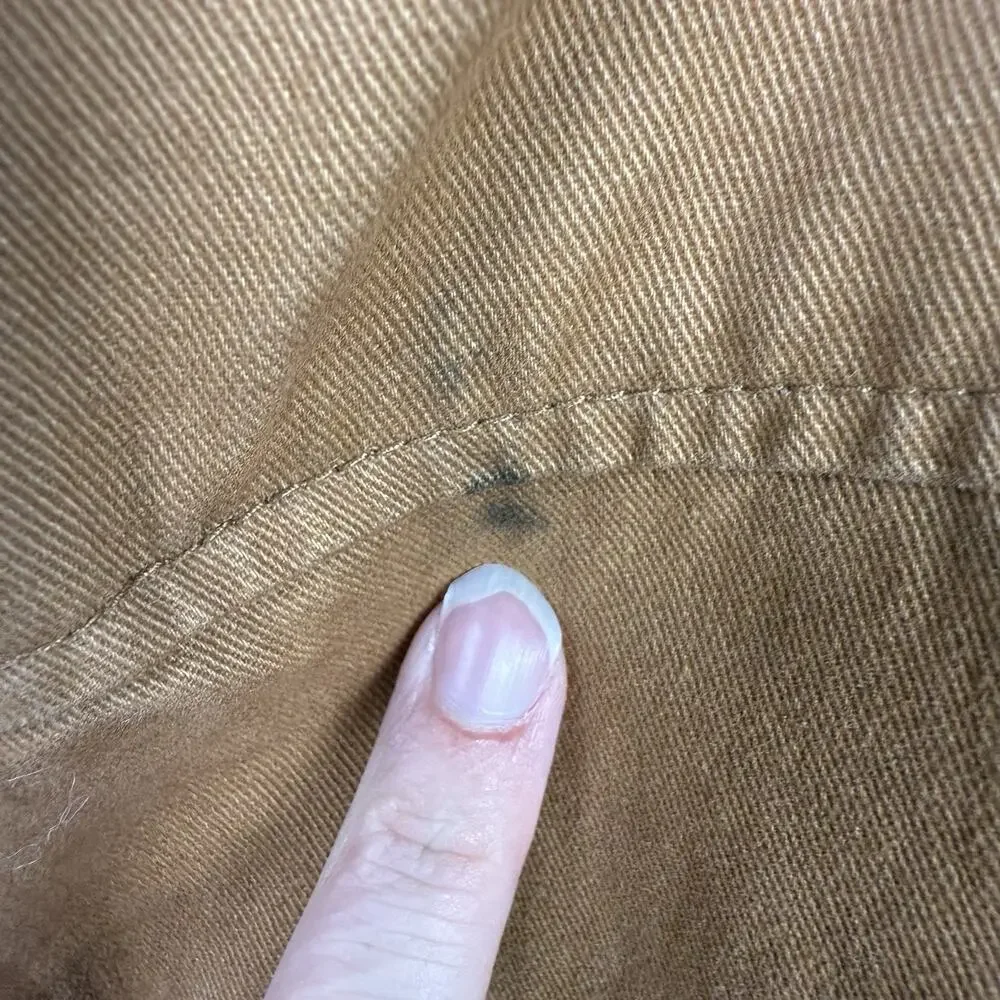 Vtg Canvas Chore Barn Jacket‎ Coat Men's 2XL Oak Hill Brown Front Zip Button